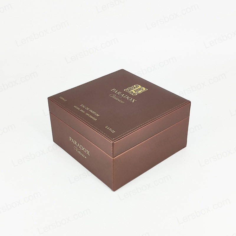 Hot Sale Rigid Cardboard Brown Color Paper Packaging Luxury PU Leather Gift Carton Box with Magnetic Closure – Perfume Box and Gift Box price