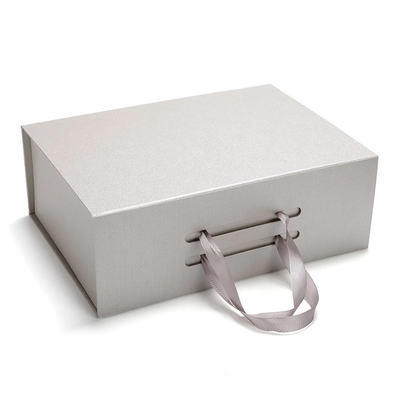 Magnetic Lid Packaging Paper Packing Folding Rigid Ribbon White Gift Box – Luxury Recyclable Rigid Box and Recycled Paper Box price