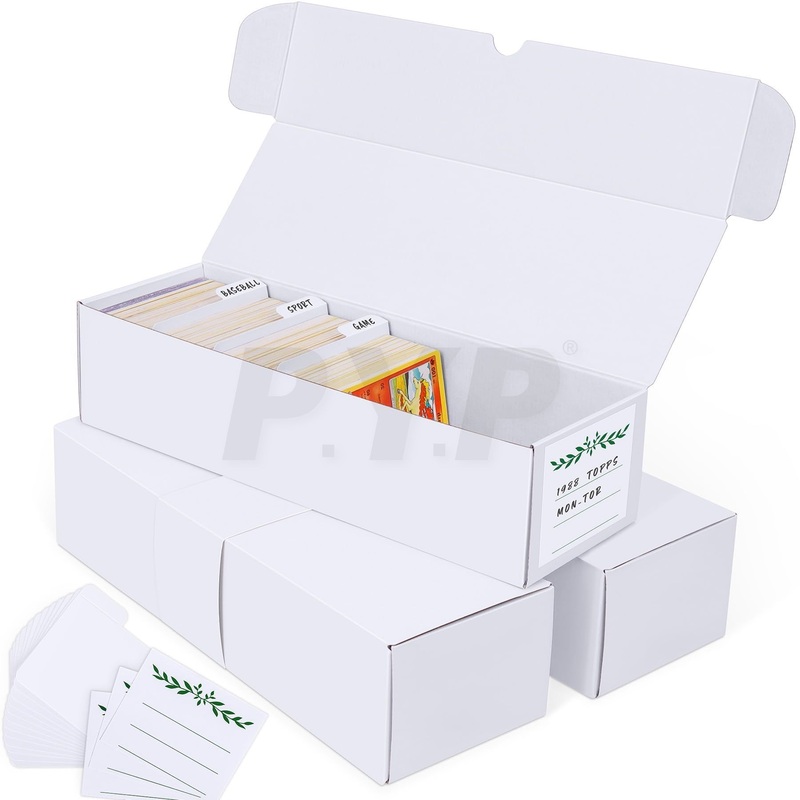 Trading Card Box Storage Cardboard Storage Boxes with Dividers for Baseball Sports Game Playing Card Collection Organizer – Trading Card Storage Box and Storage Boxes price