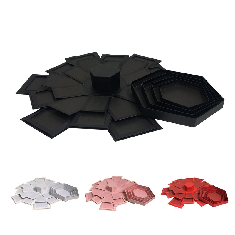 Valentines Day Hexagonal Surprise Album Box Flower Gift Box Flower Box Companion Gift Box – Bag and Gift Box price