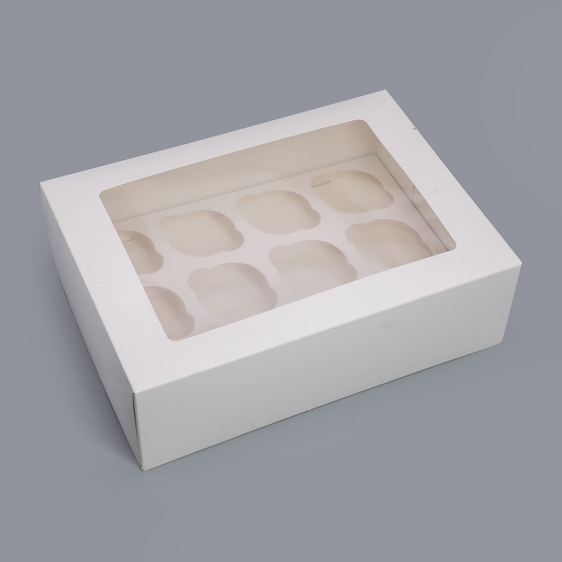 Christmas 350GSM Food Grade Cupcake Box for Packing Cakes – Food Packaging and with Your Own Logo price