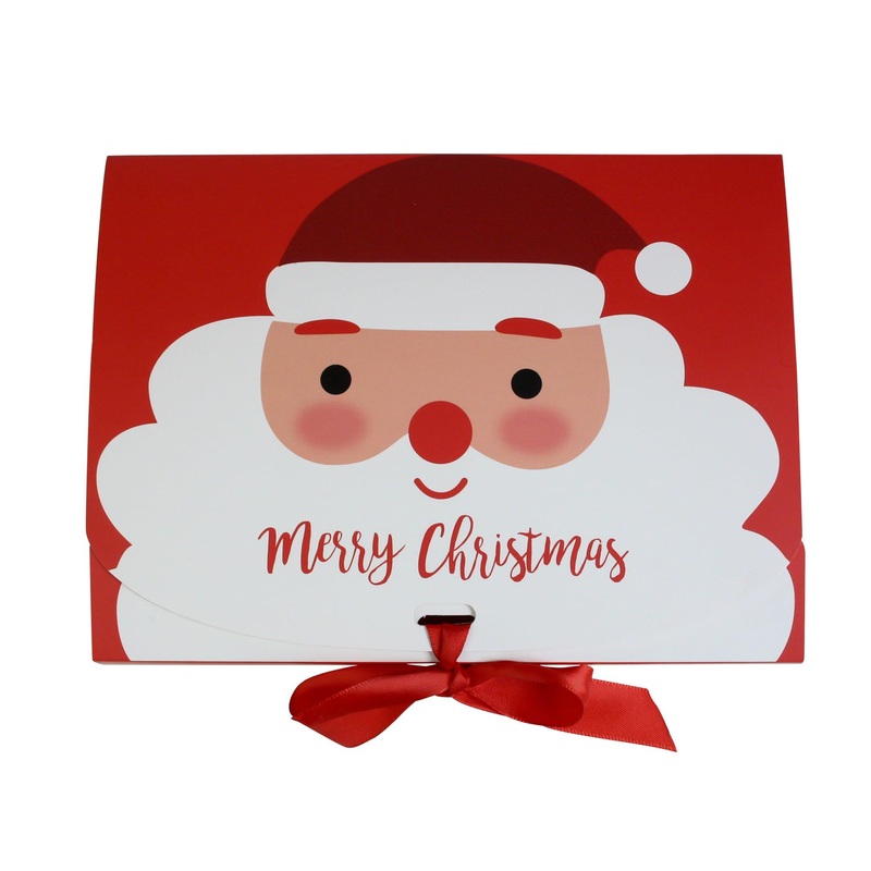 Christmas Red Green Santa Paper Gift Box with Ribbon – Paper Box and Paper Gift Box price