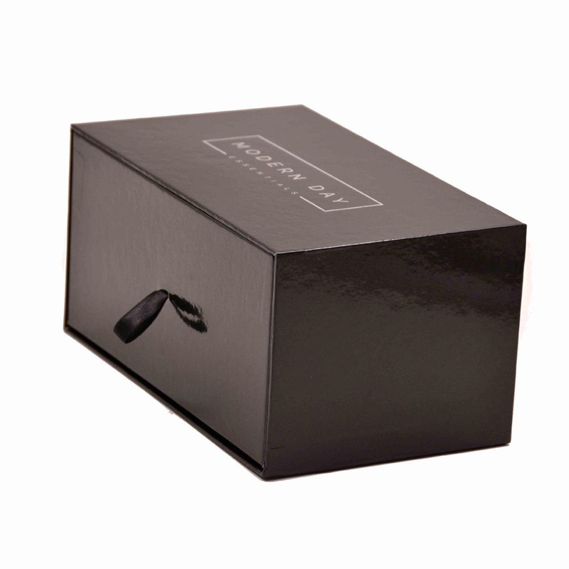 Flocking Rigid Cardboard Drawer Box with Ribbon for Perfume – Qingdao Foil Stamping Paper Box and Qingdao Embossing Cardboard Box price