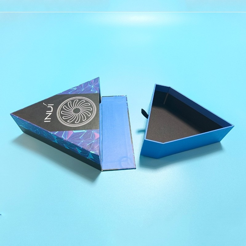 Custom Design Triangle Box Cardboard Black Magnetic Gift Box Luxury Cardboard Magnet Box for Massagers – Book Shape Flip Color Box and Paper Gift Box price