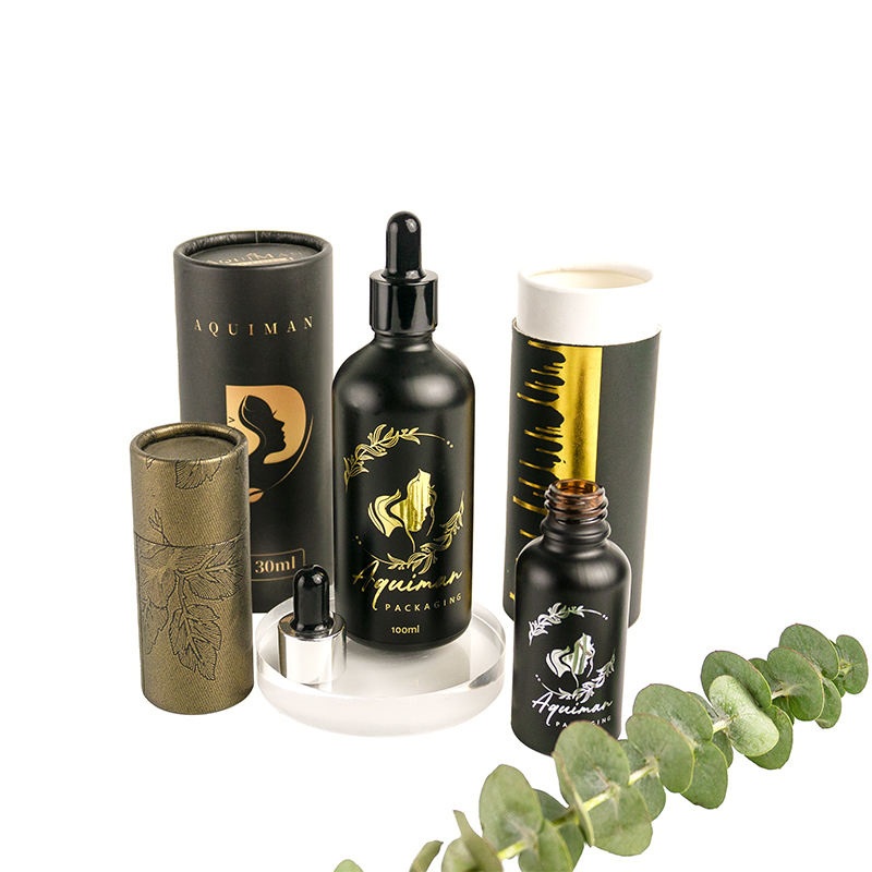 Luxury Essential Oil Packaging 5ml 10ml 15ml 30ml 50ml 100ml Cosmetic Eye Matte Black Glass Dropper Bottle with Box – Biodegradable Cardboard and Kraft Paper Food Grade Tube price
