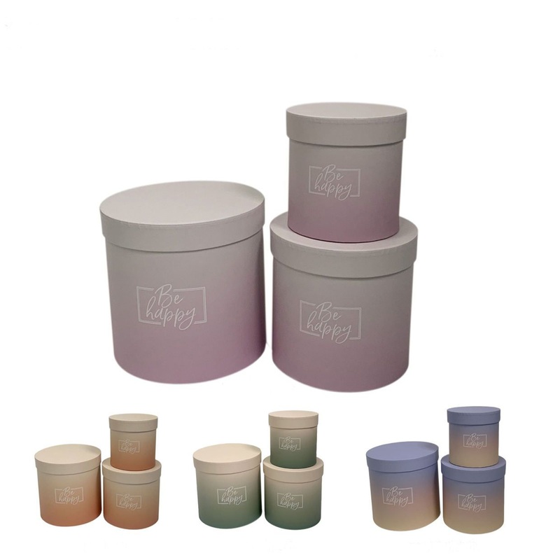 Round Boxes 3 PCS for a Set Three Pieces Flower Packaging Box Cylindrical Box – Layer Rotating PVC Box and Window Opening Flower Packaging Box price