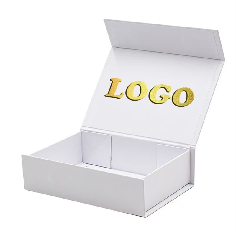 Luxury Wholesale White Book Shaped Rigid Cardboard Foldable Gift Box Custom Print Paper Clamshell Magnetic Closure Gift Box – Packaging Box and Packaging Carton Box price