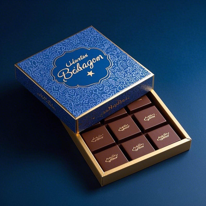 Wholesale Chocolate Gift Box Luxury Custom Design Recyclable Ramadan Packaging Box Blue with Insert – Gift Box and Red Wine Box price
