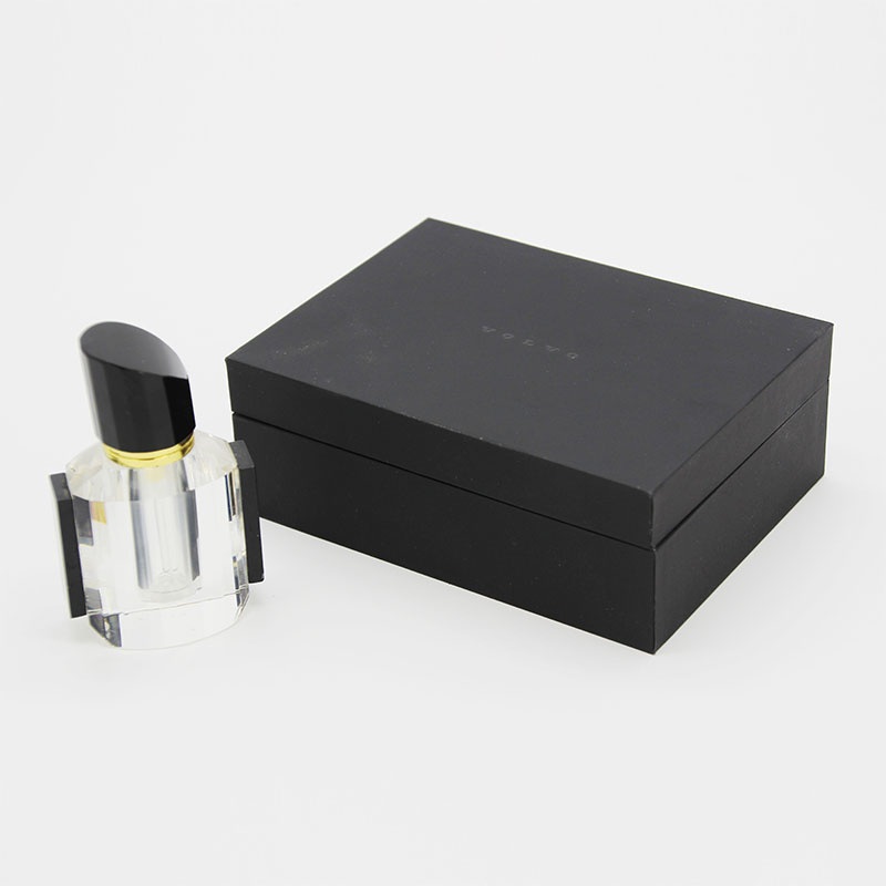 Fashion Black Leather Paper Rectangular Paper Gift Perfume Packaging Box – Perfume Packaging Box and Paper Perfume Box price