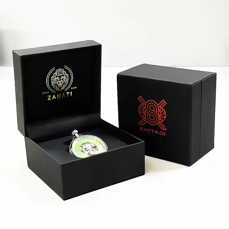Pocket Watch Case Wholesale Luxury Clock Box Can Be Customized PU Leather Black Watch Box for Pocket Watch – Watch Box and Wooden Box price