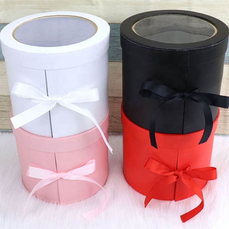 PVC Round Flower Gift Box Luxury Packing Cardboard Flower Box – Flower Box and Round Flower Box price
