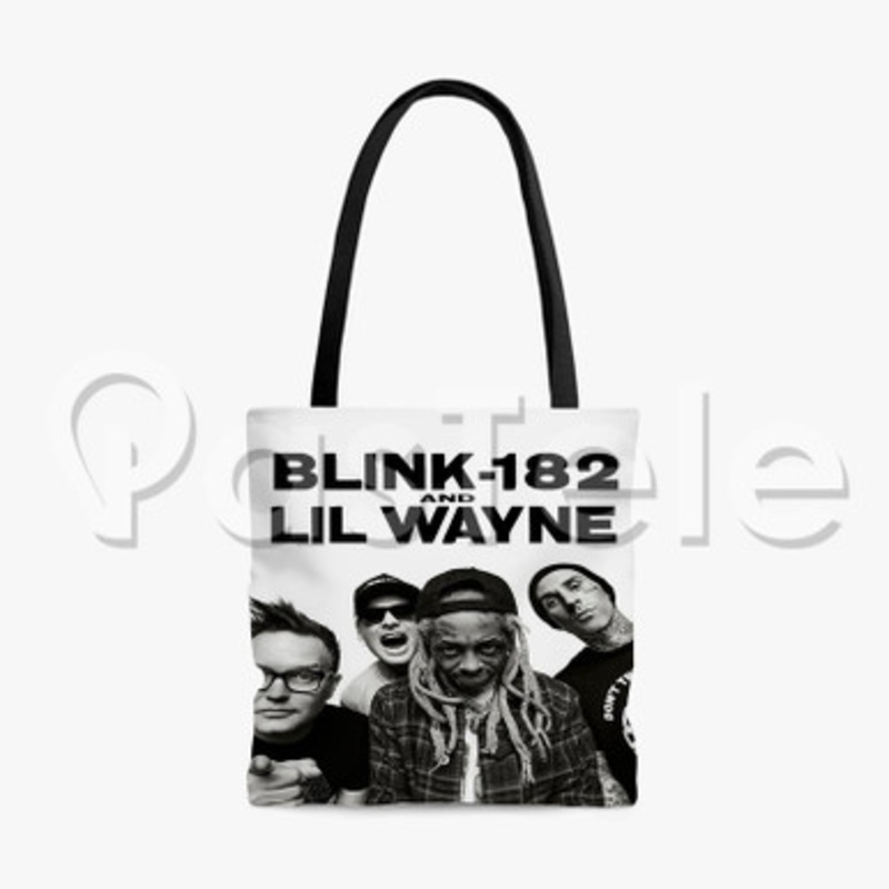 Blink 182 and Lil Wayne Custom Personalized Tote Polyester Cotton Bags Unisex