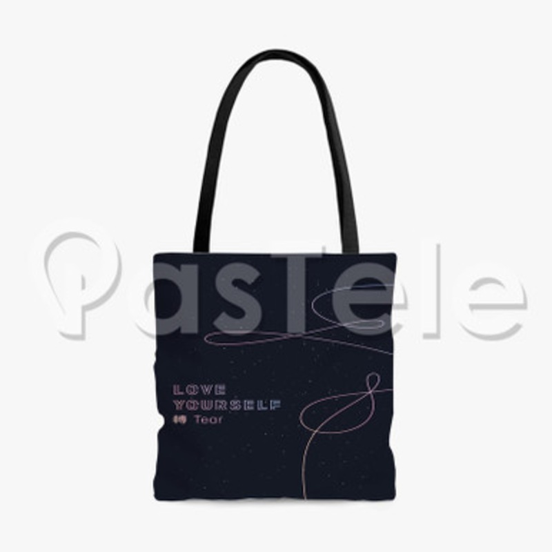 BTS LOVE YOURSELF TEAR Custom Personalized Tote Polyester Cotton Bags Unisex