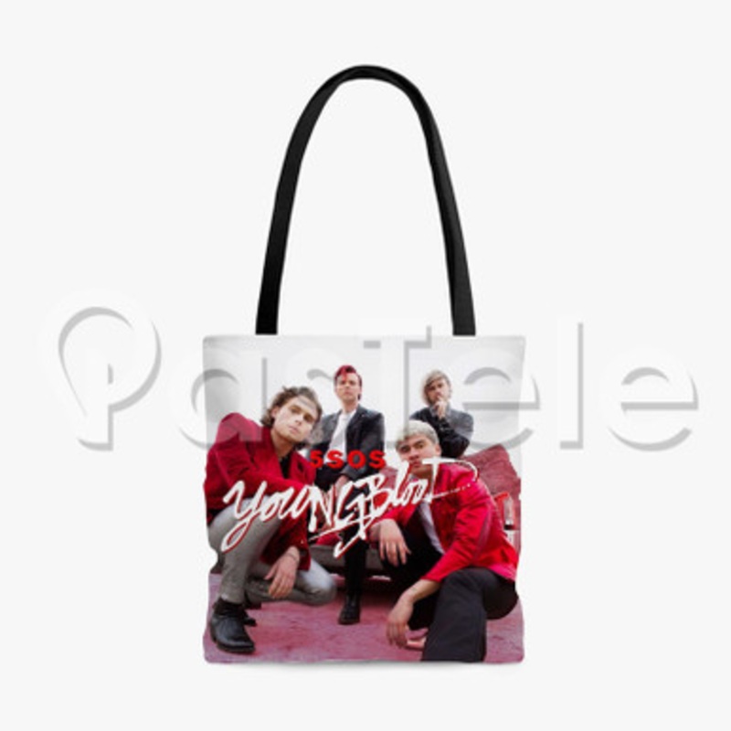 5sos Custom Personalized Tote Polyester Cotton Bags Unisex