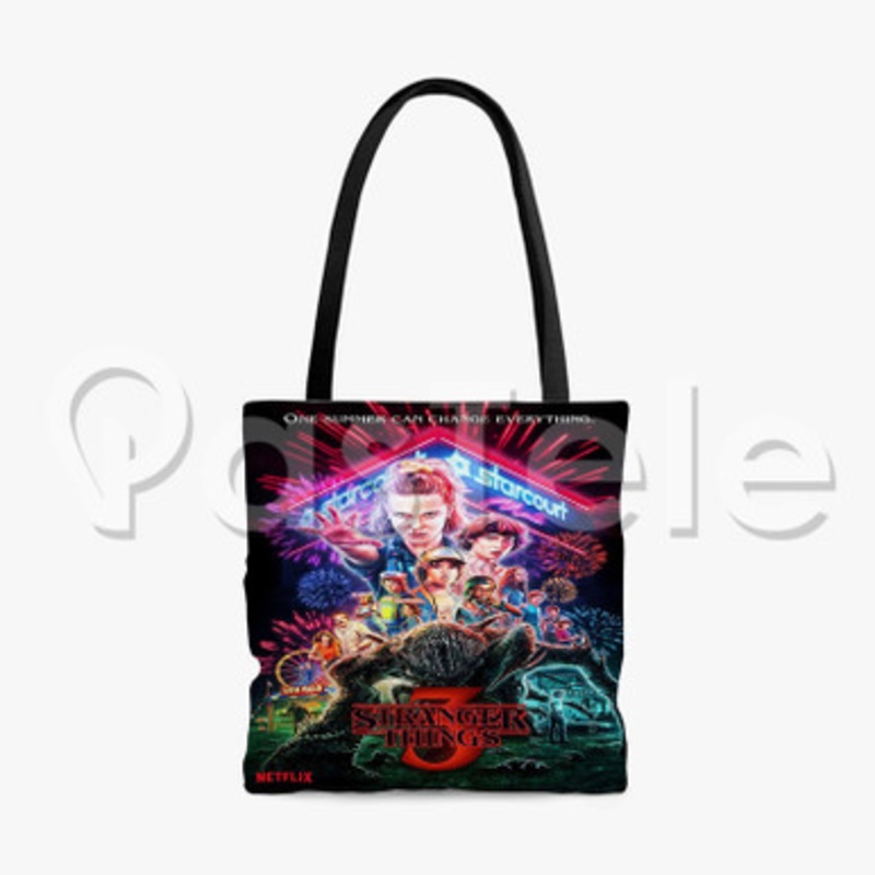 84 Stranger 654 Things 3 Custom Personalized Tote Polyester Cotton Bags Unisex
