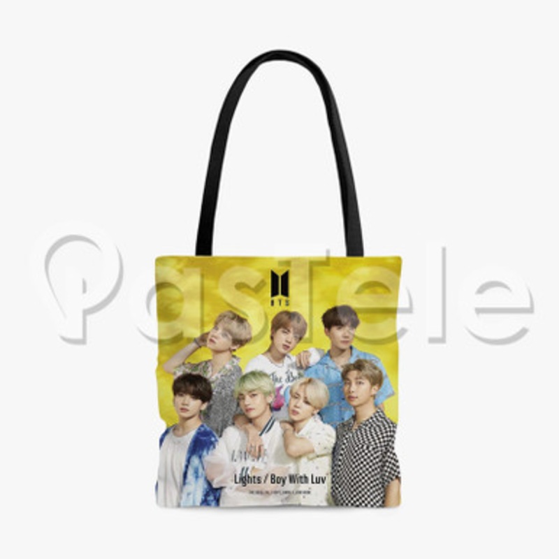 Bts Lights Boy With Luv Custom Personalized Tote Polyester Cotton Bags Unisex
