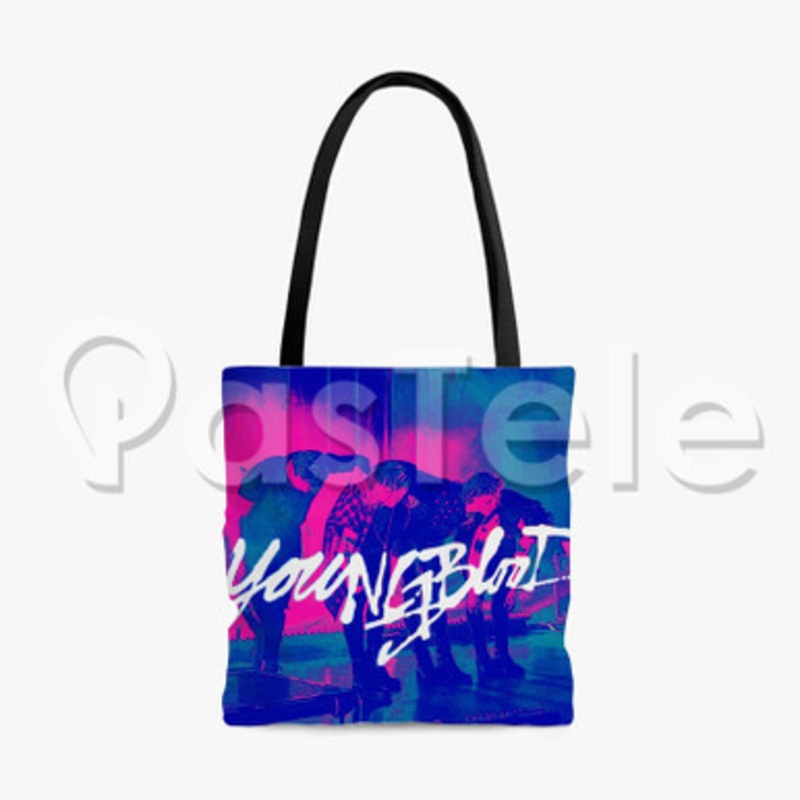 5sos youngblood Custom Personalized Tote Polyester Cotton Bags Unisex