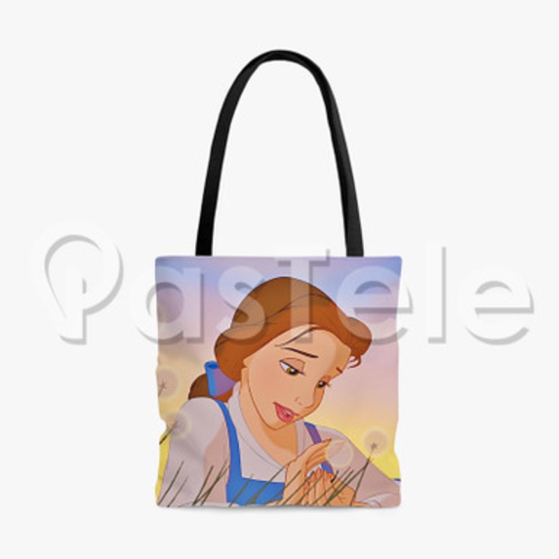 belle beauty and the beast 2 Custom Personalized Tote Polyester Cotton Bags Unisex