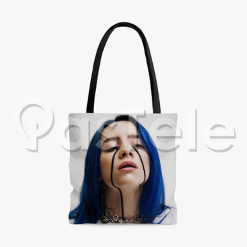 Billie Eilish 2 Custom Personalized Tote Polyester Cotton Bags Unisex