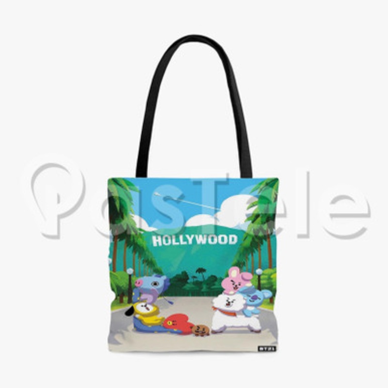 BT21 Hollywood Custom Personalized Tote Polyester Cotton Bags Unisex